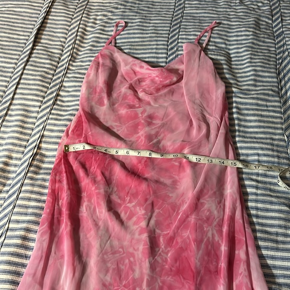 Sage Collective Pink Tie Dye Spaghetti Strap Midi Slip Dress - Picture 4 of 7